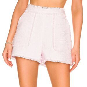 cinq a sept High Waist Pink Tweed Shorts